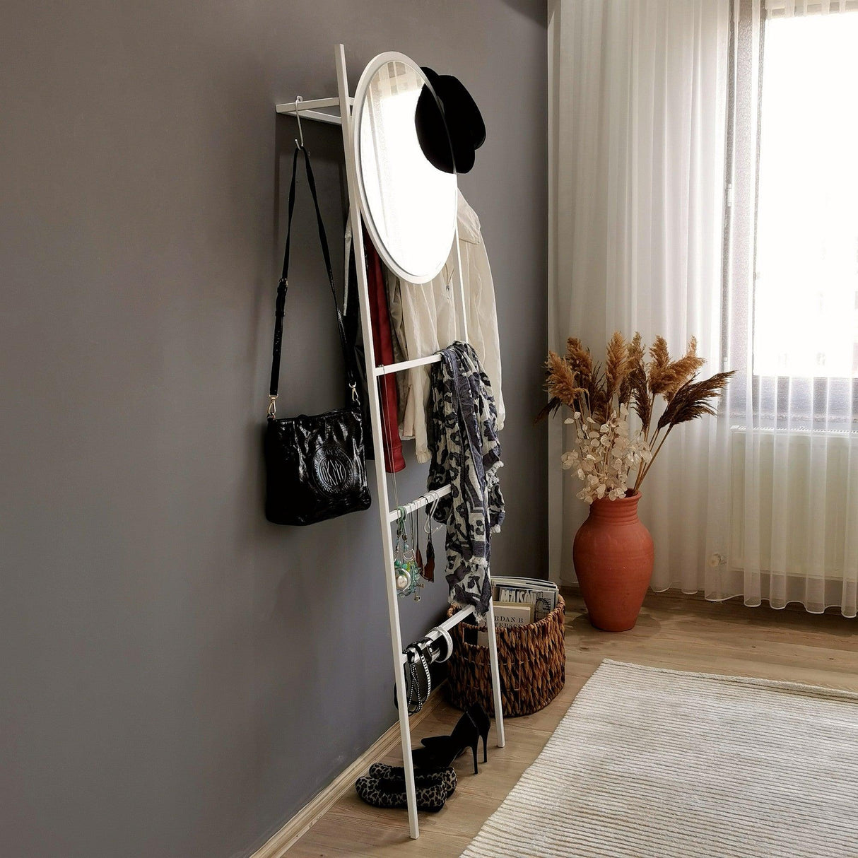 OGLINDĂ Dekoratif Ayna / Vestiyer A901, Alb, 3x170x50 cm