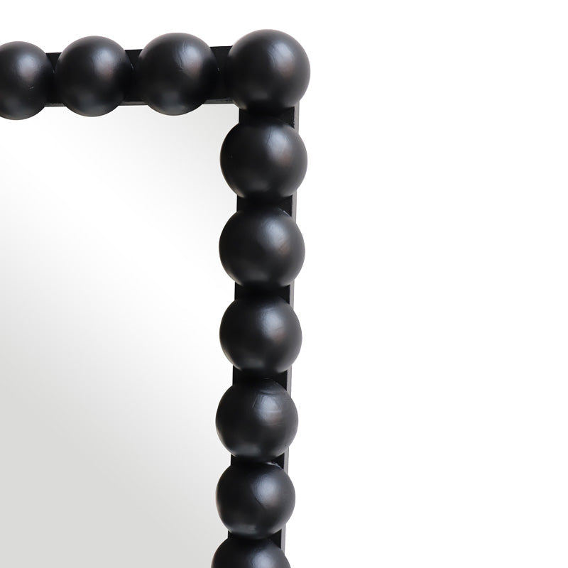 Oglinda din lemn cu finisaj Natural Ledalo, Lemn, 45x130 cm - Negru