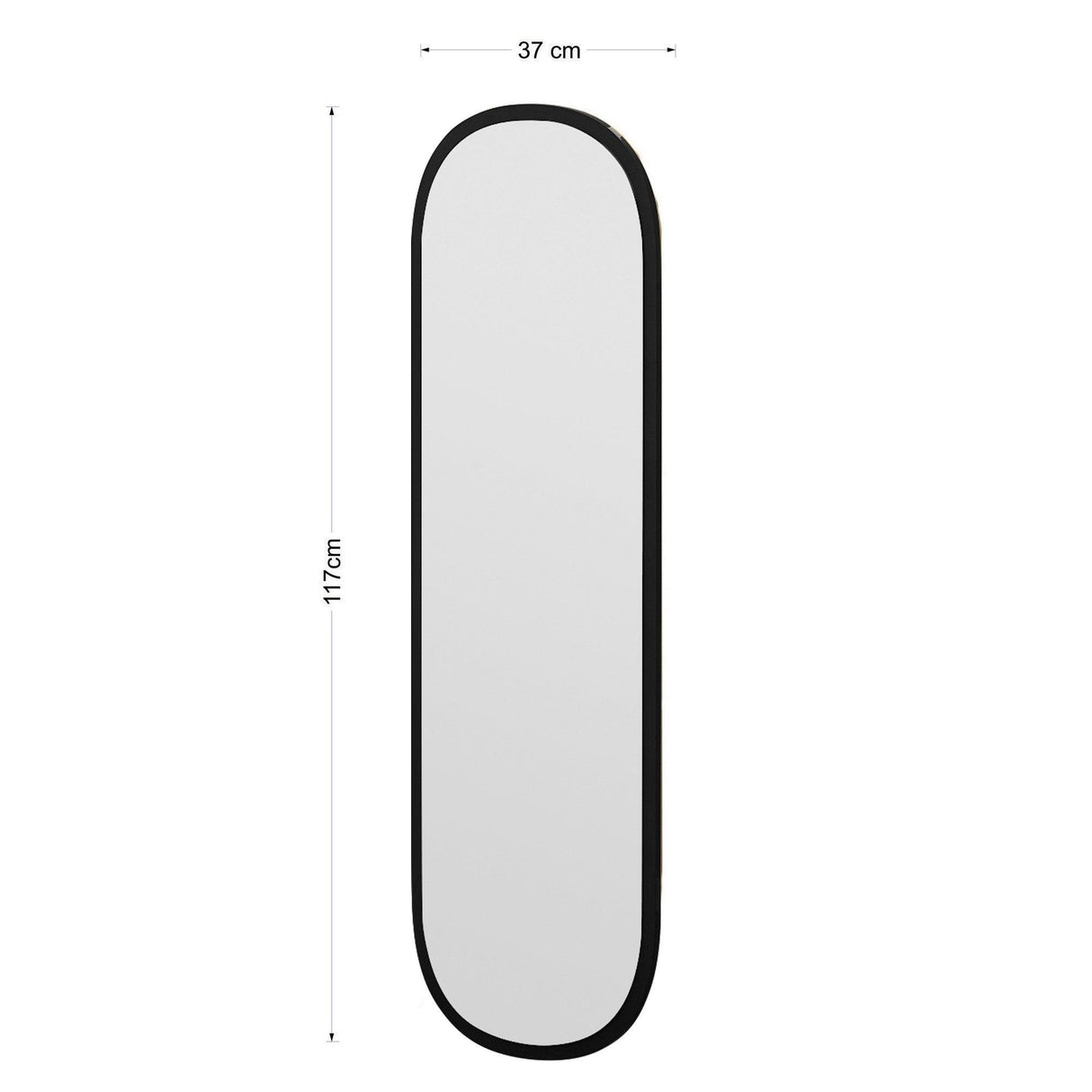 Oglindă Magnum - Black, Negru, 2x120x40 cm