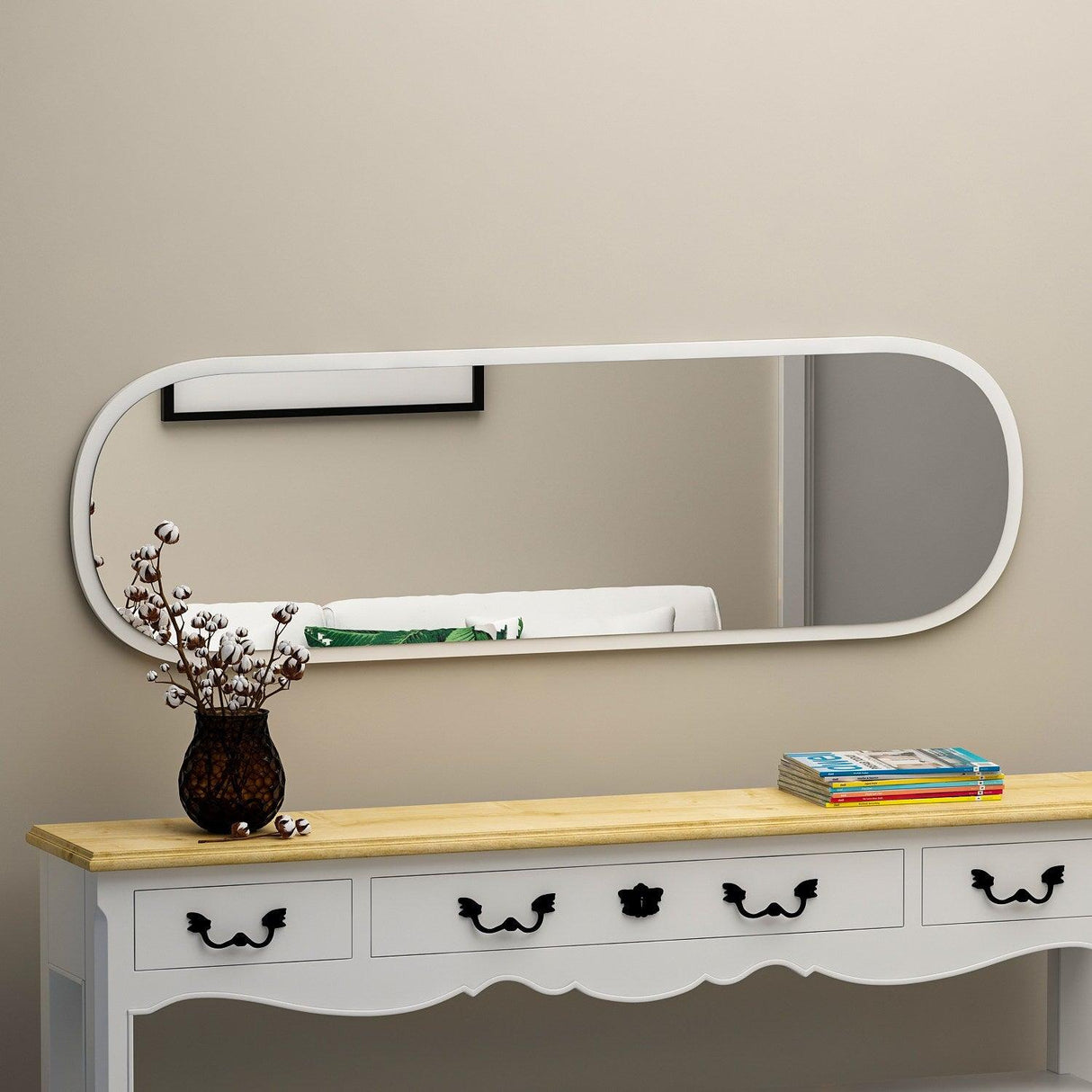 Oglindă Magnum - White, Alb, 2x120x40 cm