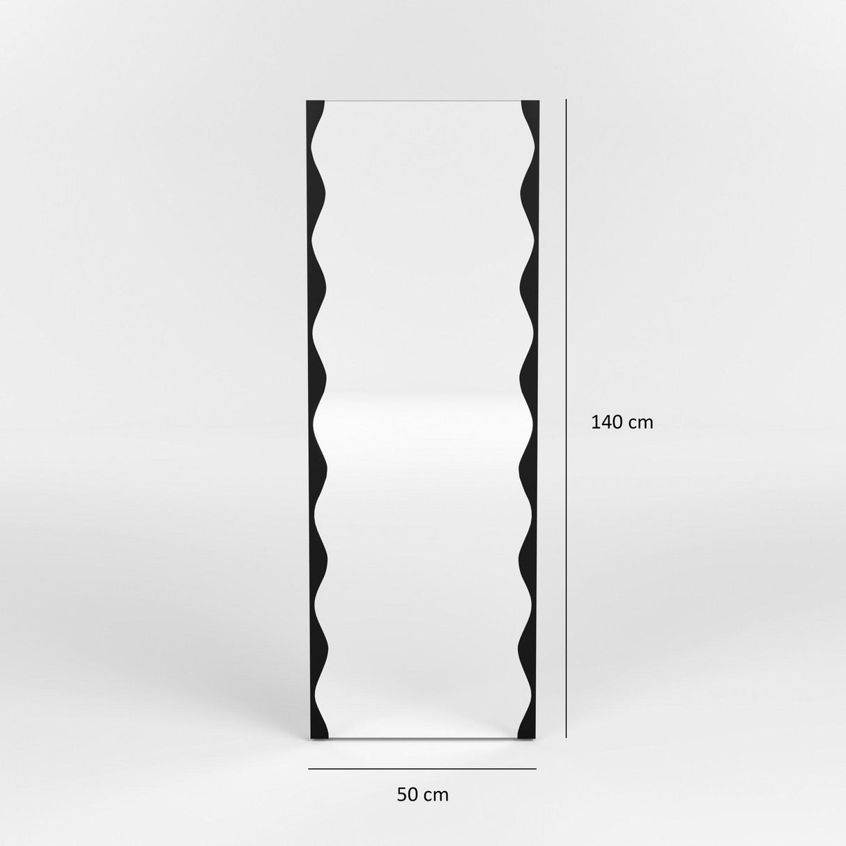 Oglindă Melodia - Black, Negru, 2x140x50 cm