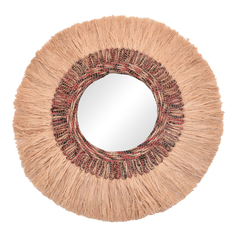 Oglinda Paranome din sisal si abaca, Natural, 115x115 cm