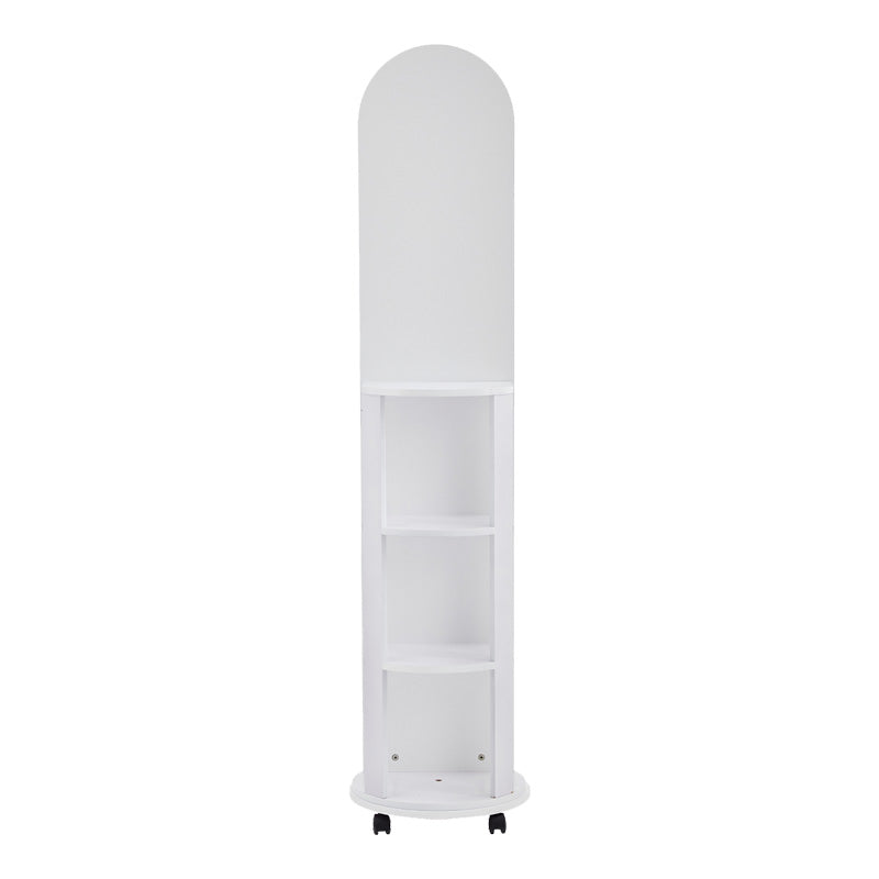 Oglinda pe role cu rafturi Espero, Alb, 34x170 cm - Alb