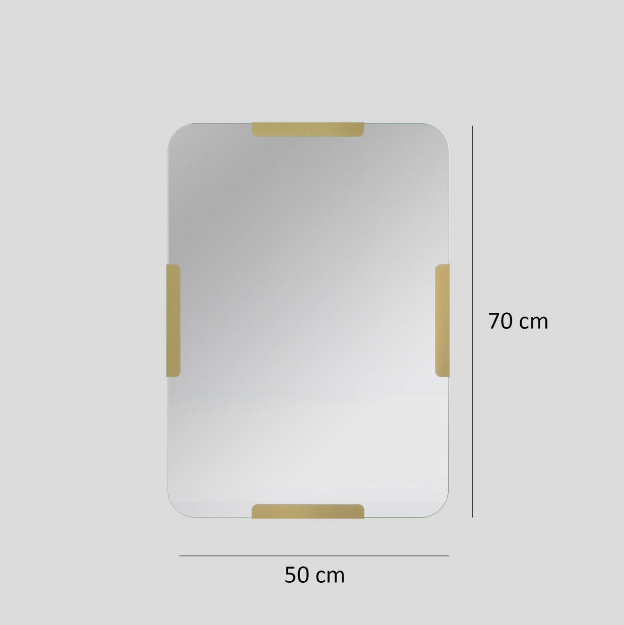 Oglindă Pera - Gold, Aur, 2x70x50 cm