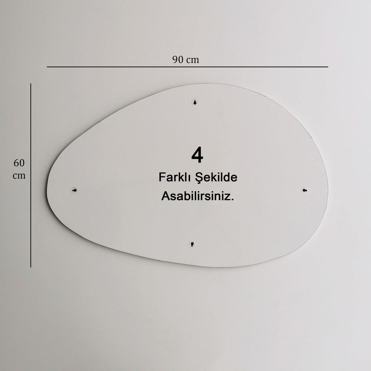 Oglindă Porto Ayna 90x60 cm, Alb, 2x60x90 cm