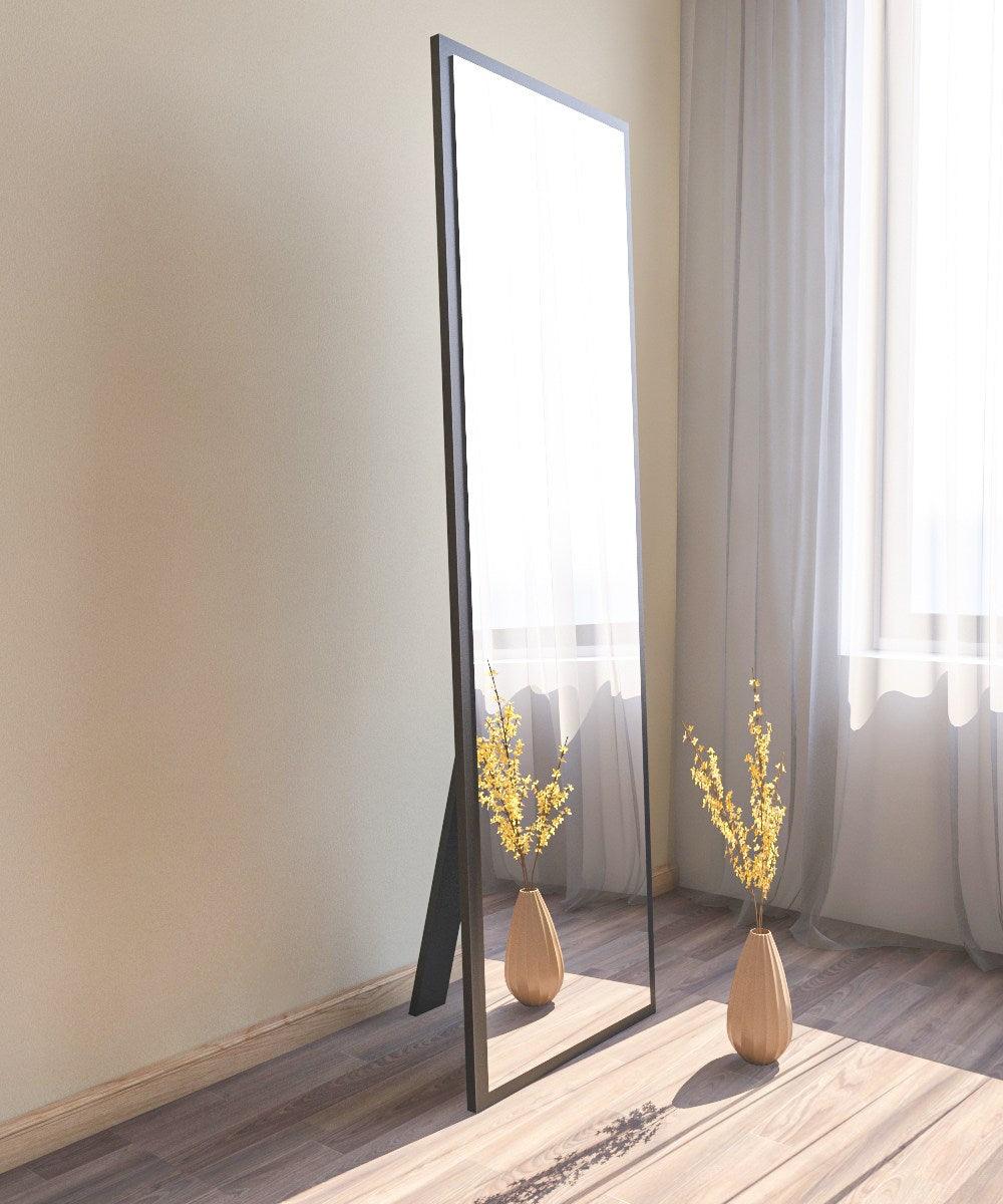 Oglindă Tessa - Black, Negru, 2x160x50 cm