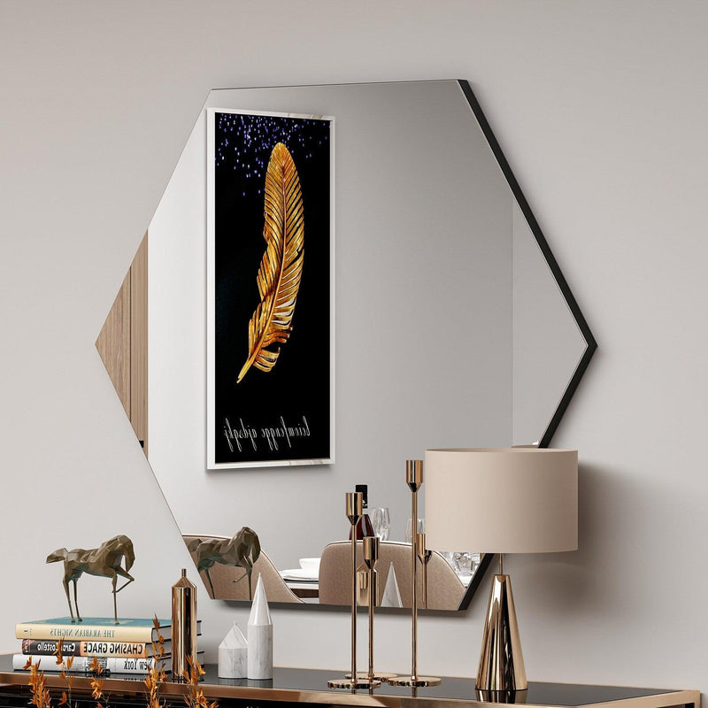 Oglindă Zeo - Black, Negru, 2x60x70 cm