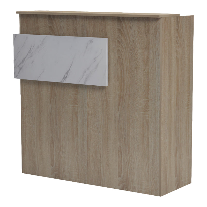 Receptie Optima cu LED, 110x40x110 cm - Sonoma-White Marble