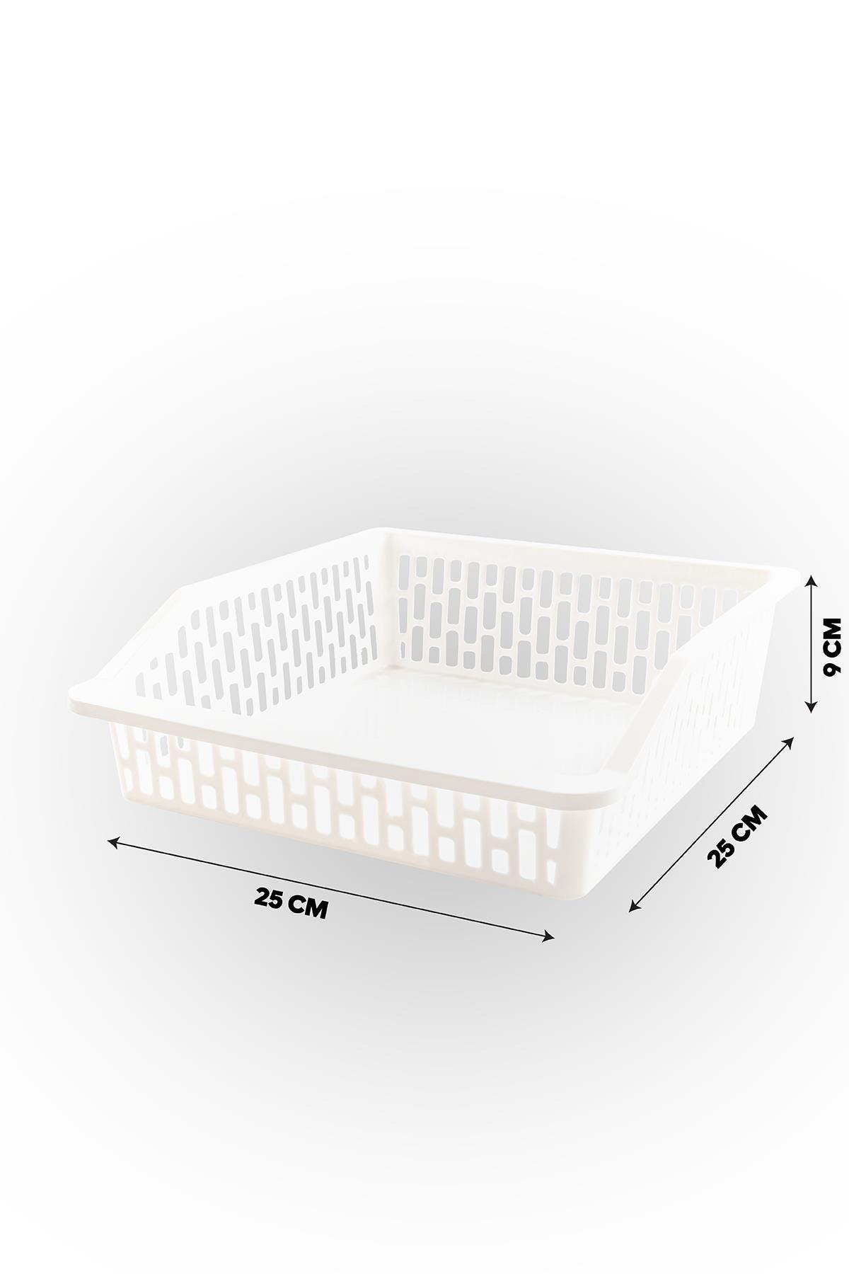 Organizator frigider Fridge Organizer TRN-232, Alb, 25x9x25 cm