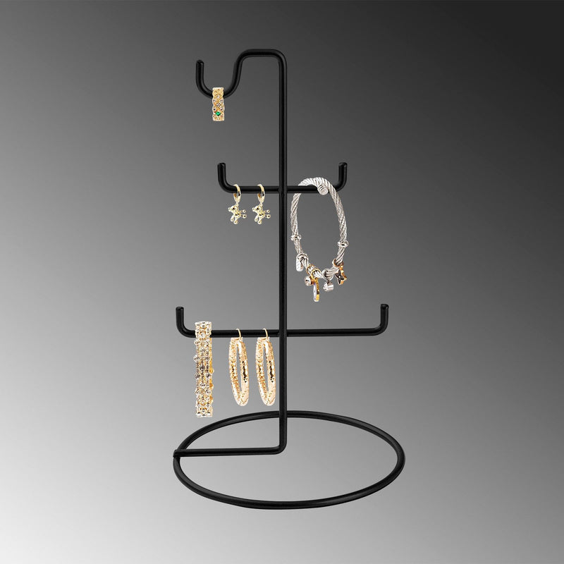 Organizator stand de bijuterii TK-003-B Jewellery Stand Organizer, Negru, 15x27x15 cm, foto produs 6