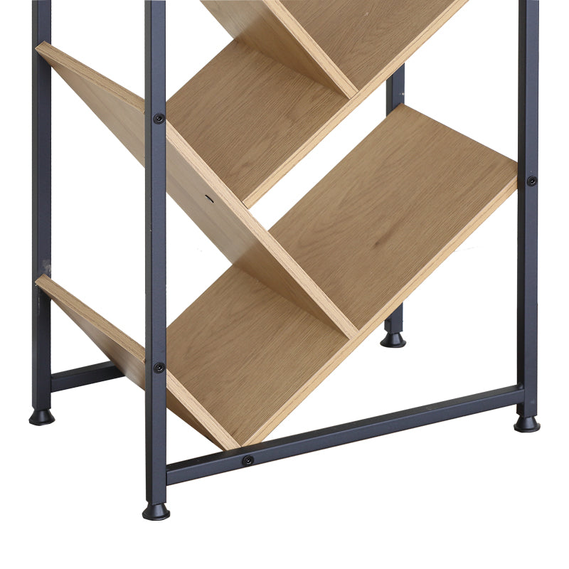 Orunta stejar-negru metal Bibliotecă, Wild Oak - Negru, 40x27x150 cm