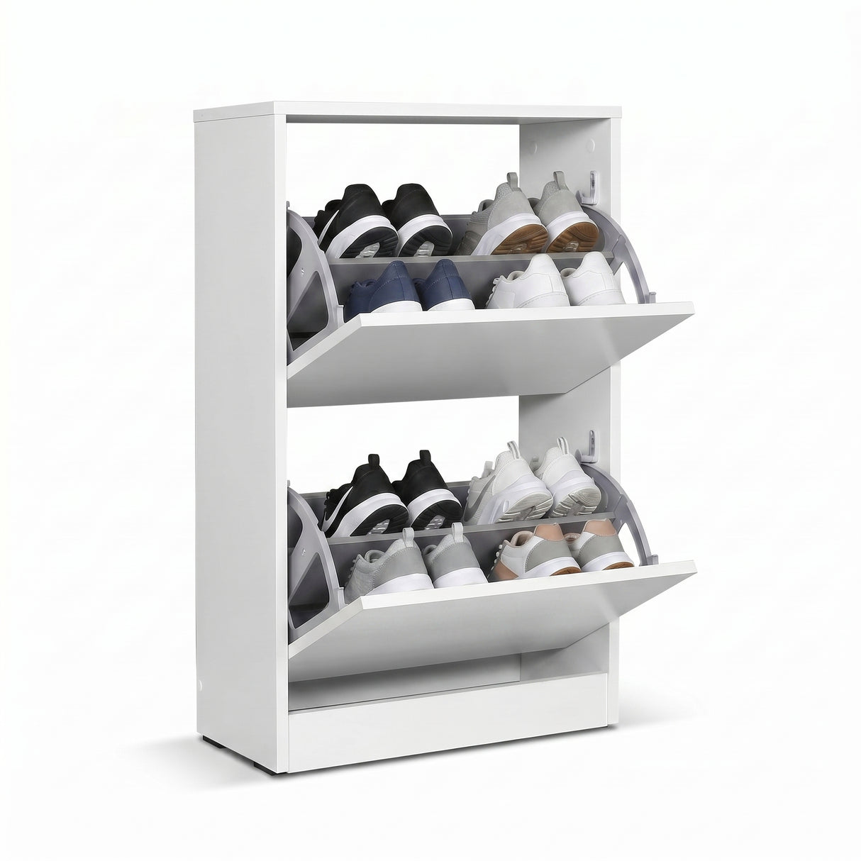 Pantofar Adore Compact, 10 Perechi, 2 Compartimente, Alb - Mov, 51x84x26 cm - Pantofar Adore Compact, 10 Perechi, 2 Compartimente, Alb, 51x84x26 cm, detaliu produs