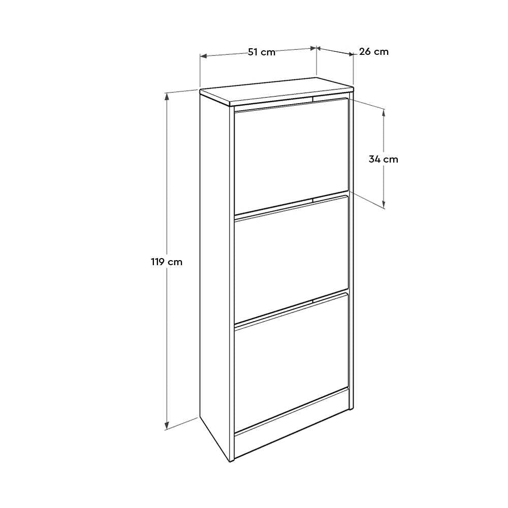Pantofar Adore Compact Plus, 12 Perechi, 3 Compartimente, Alb - Stejar - Mov, 51x119x26 cm - Mov