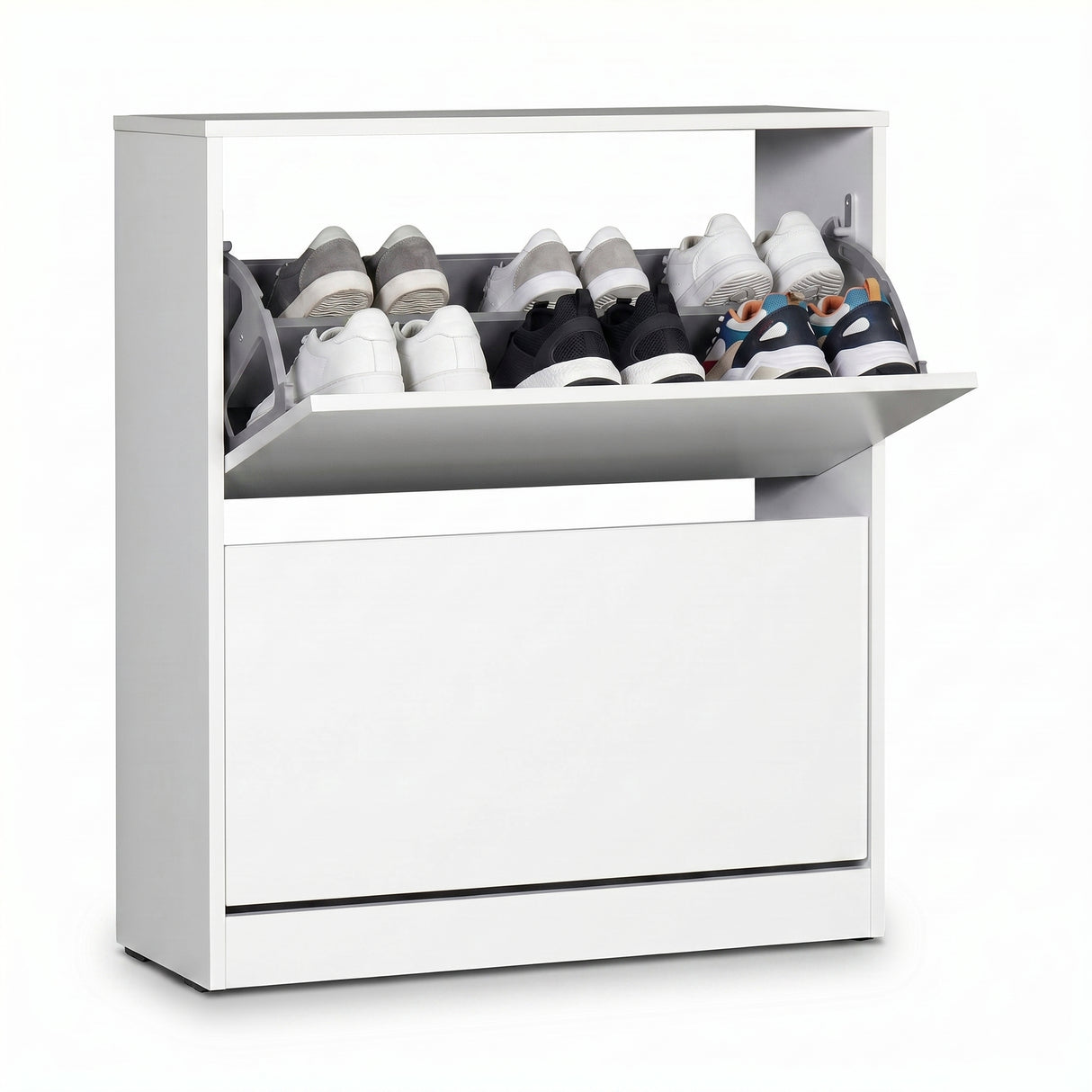 Pantofar Adore Max, 12 Perechi, 2 Compartimente, 73x84x26 cm - Alb
