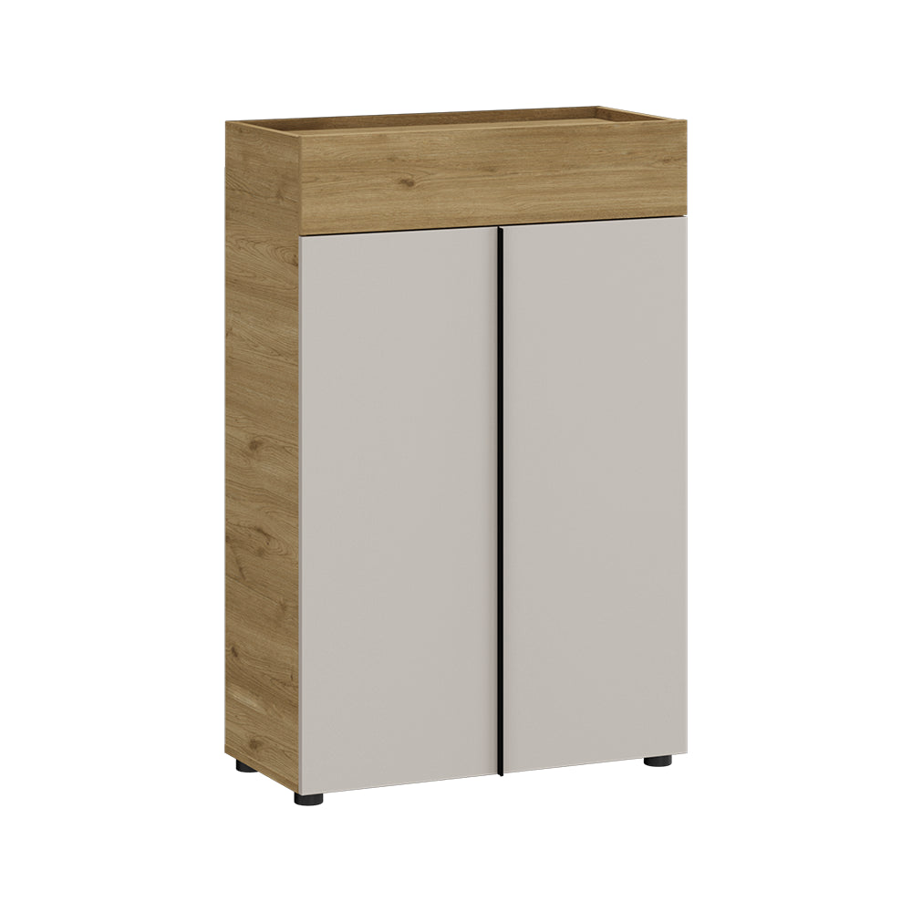 Pantofar Adore Porto, 2 usi, 1 sertar si 5 rafturi, Stejar - Bej, 72x111x34 cm