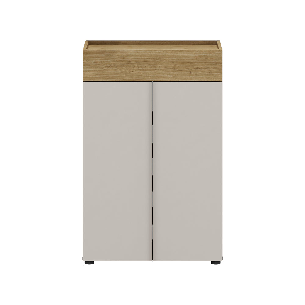 Pantofar Adore Porto, 2 usi, 1 sertar si 5 rafturi, Stejar - Bej, 72x111x34 cm