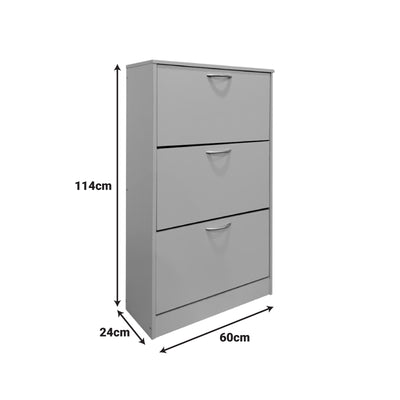 Pantofar cu functie de organizare Savaz, Lemn, Alb, 60x24x114 cm, foto produs