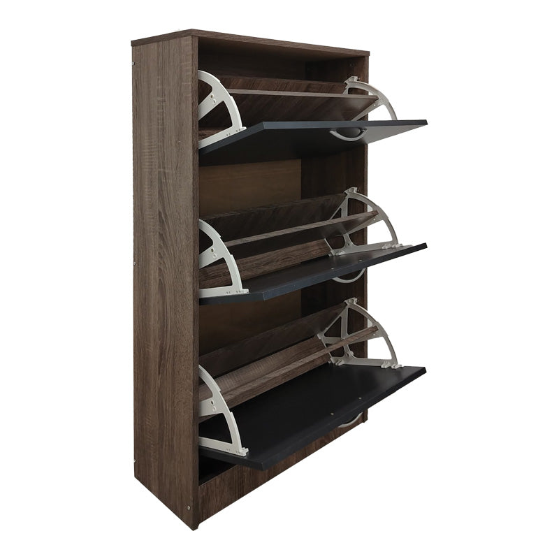 Pantofar cu rafturi Savaz, metal și lemn, Antracit, 60x24x114 cm