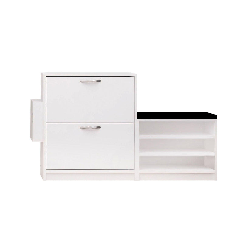 Pantofar Mamaia cu bancuta si suport umbrela , Alb, 130 x 80 x 31 cm
