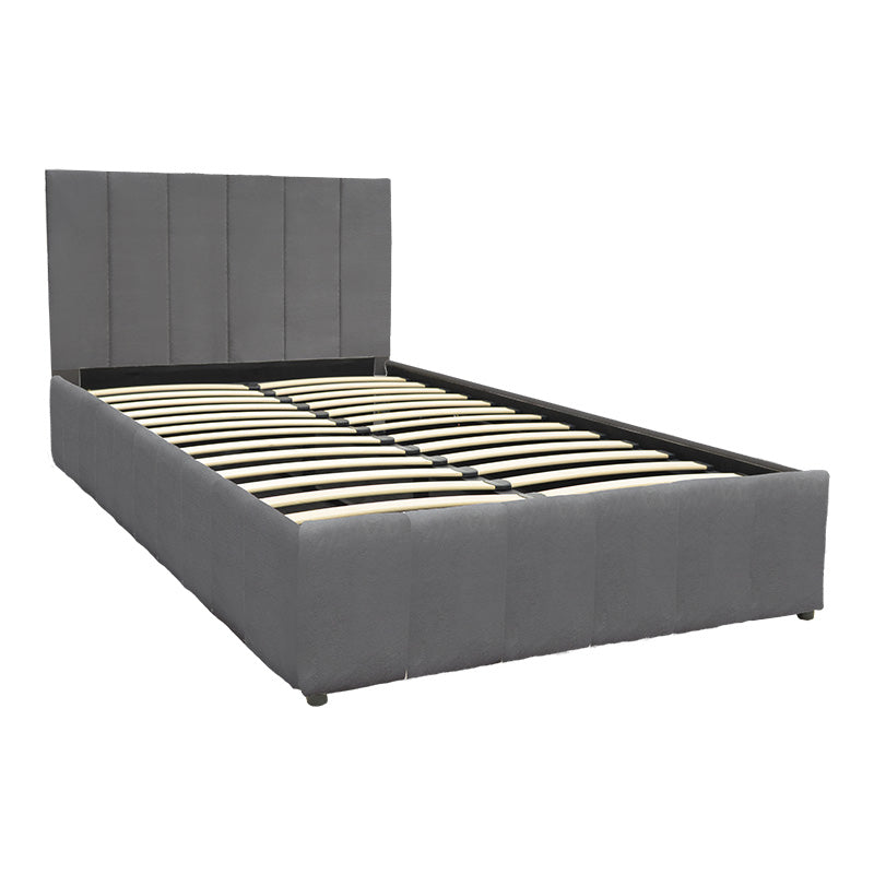 Pat cu spatiu de depozitare Snuggle, Catifea, Antracit, 120x200 cm - Antracit