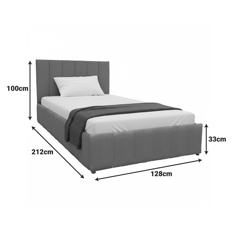 Pat cu spatiu de depozitare Snuggle, Catifea, Antracit, 120x200 cm - Antracit
