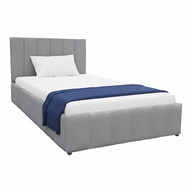 Pat cu spatiu de depozitare Snuggle, Catifea, Antracit, 120x200 cm - Gri