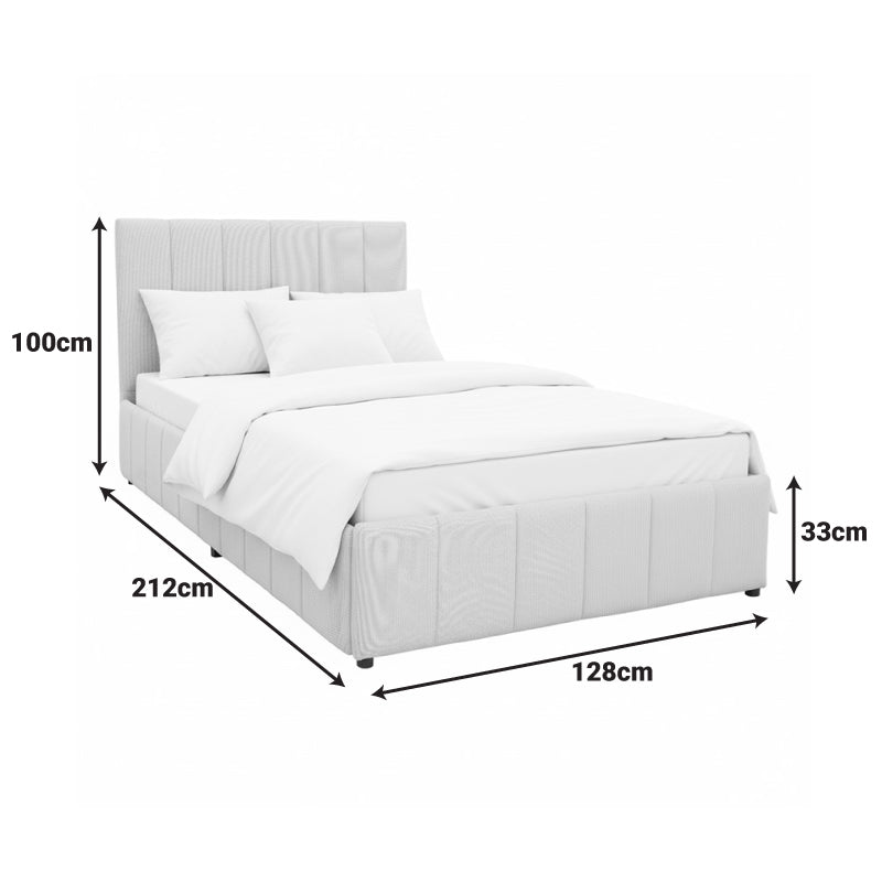 Pat cu spatiu de depozitare Snuggle, Bej, 120x200 cm - Gri