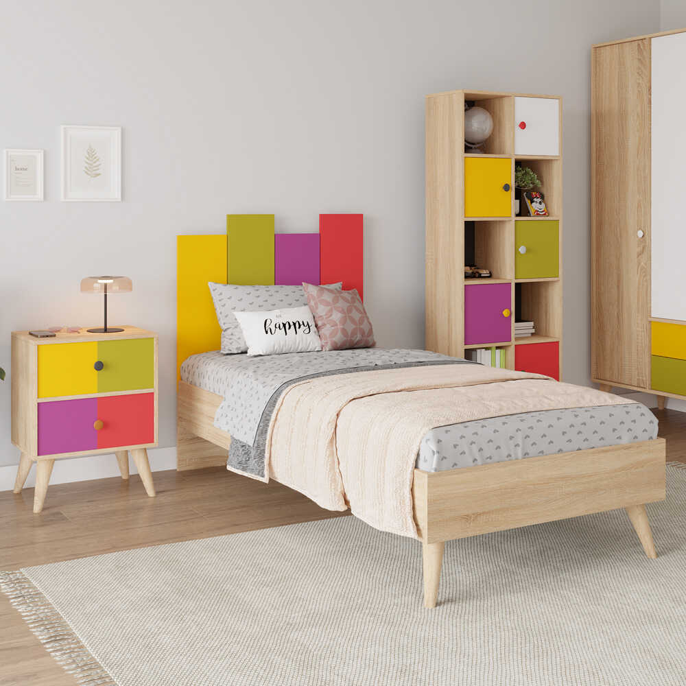 Pat de o persoană Adore Rainbow, 105 x 106 x206 cm