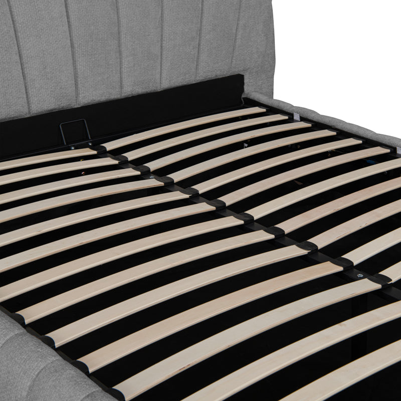 Pat dublu Double bed Leblank, Placaj, 160x200 cm - Gri