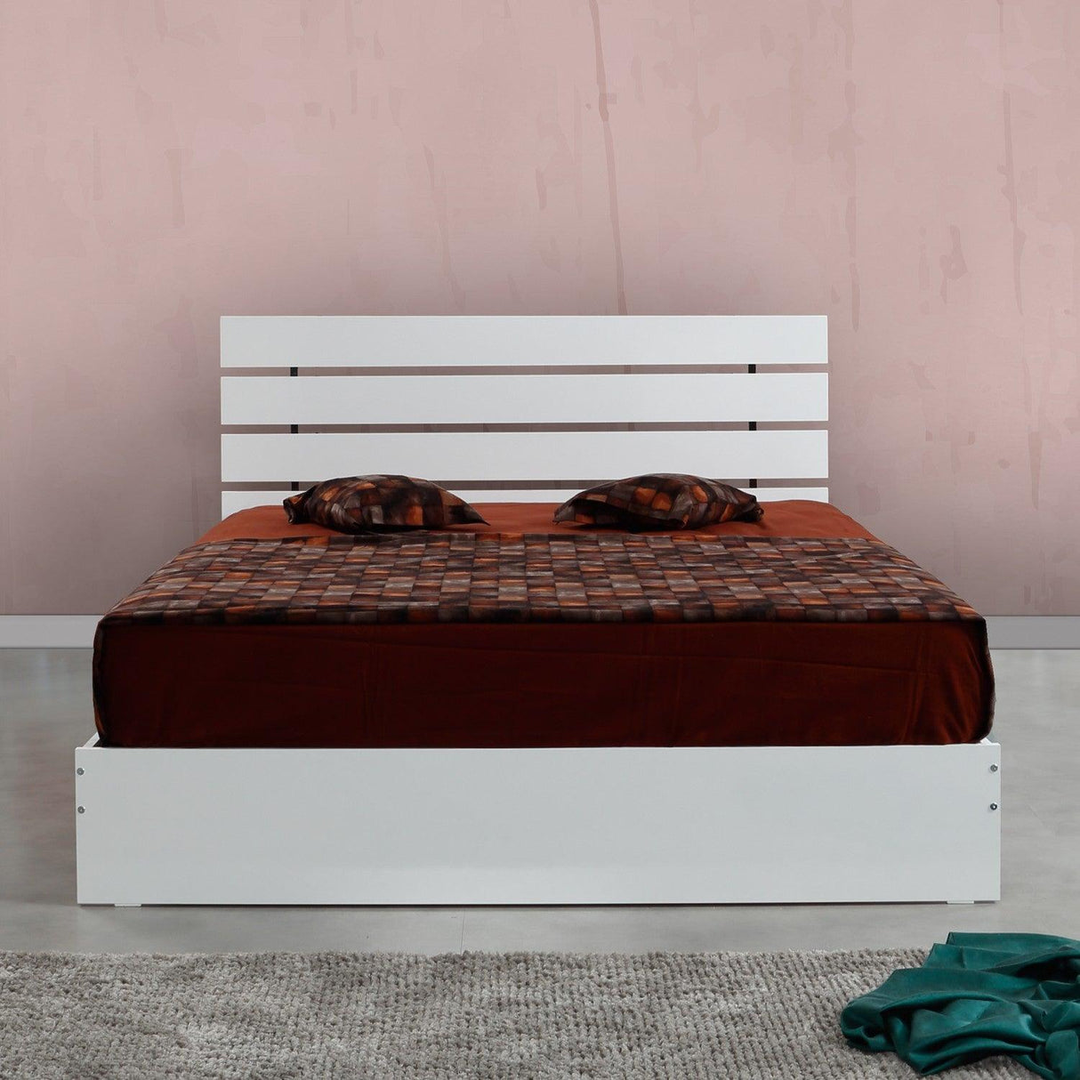 Pat dublu Fuga 140, Alb, 145x100x205 cm