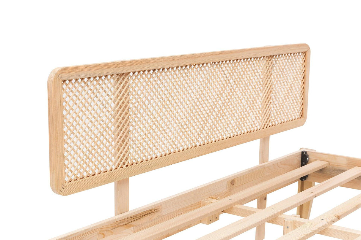 Pat dublu Izabelya 140, Natural, 140x90x190 cm