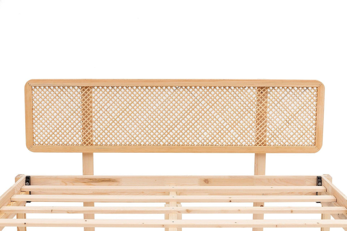 Pat dublu Izabelya 140, Natural, 140x90x190 cm