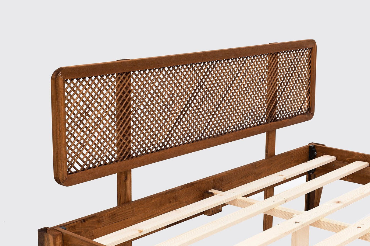 Pat dublu Izabelya 180, Nuc, 180x90x200 cm