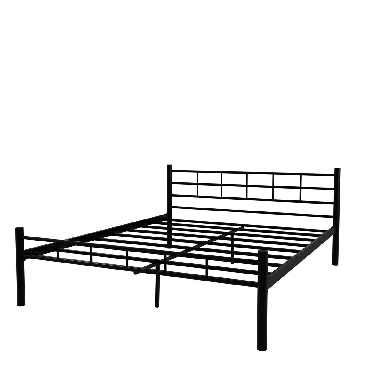 Pat dublu K70, Negru, 150x83x200 cm