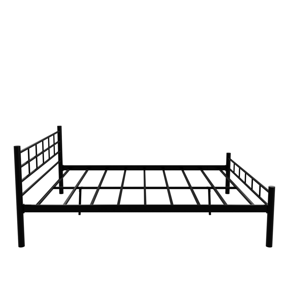 Pat dublu K70, Negru, 150x83x200 cm