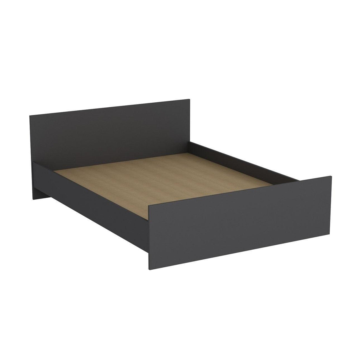 Pat dublu Kale Bedstead, Gri, 165x72x204 cm