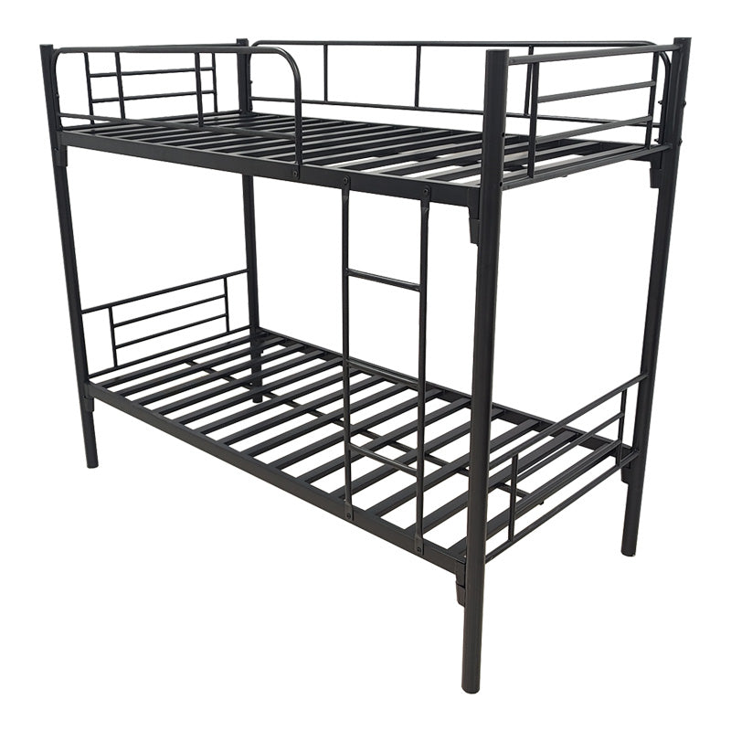 Pat supraetajat metalic Belit, metal, negru, 90x190 cm
