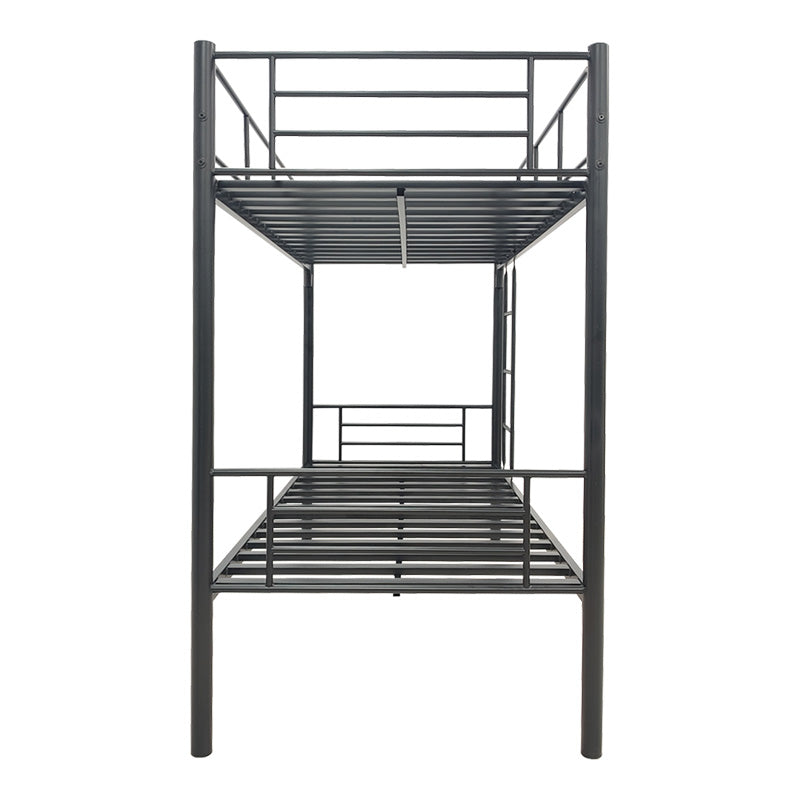 Pat supraetajat metalic Belit, metal, negru, 90x190 cm