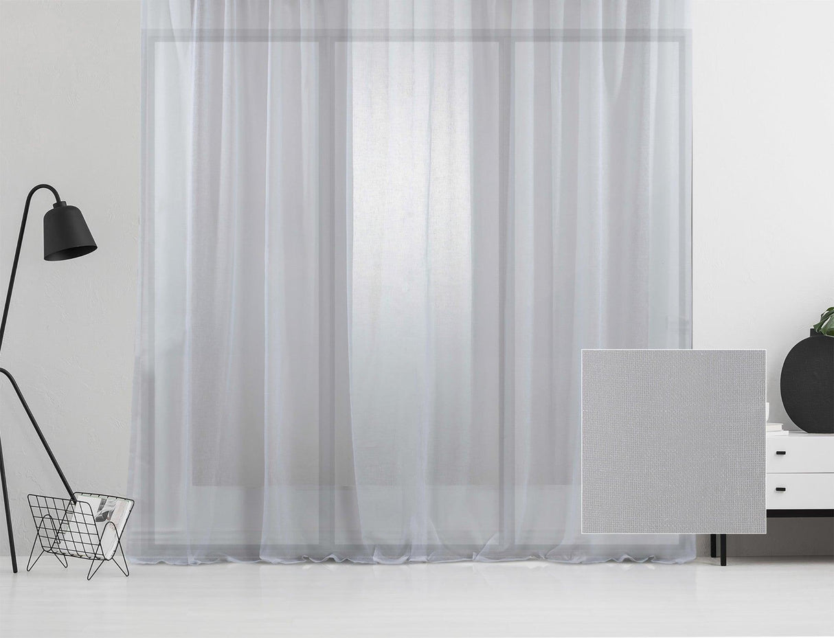 Perdea transparentă Artistic 2, Alb, 140x200 cm