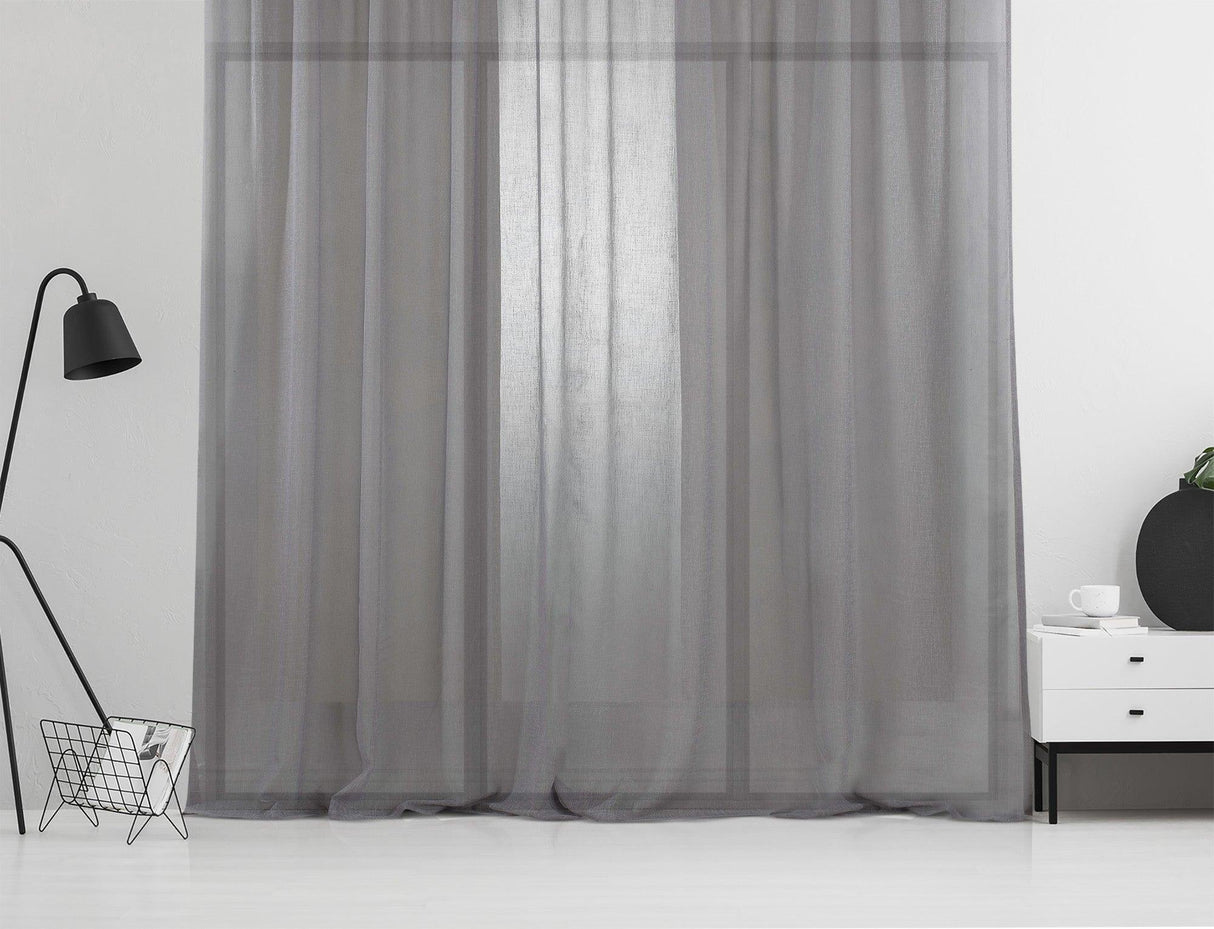 Perdea transparentă Honey 5, Gri, 140x245 cm