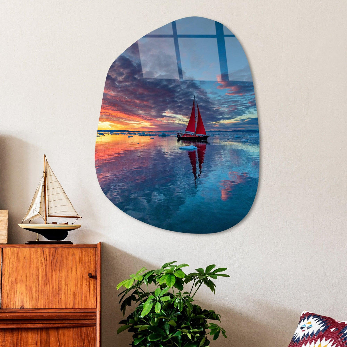 Pictură decorativă din sticlă temperată UV-1085, Multicolor, 50x70 cm