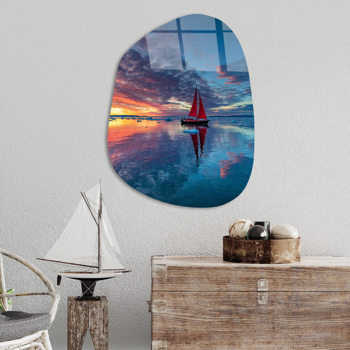 Pictură decorativă din sticlă temperată UV-1085, Multicolor, 50x70 cm