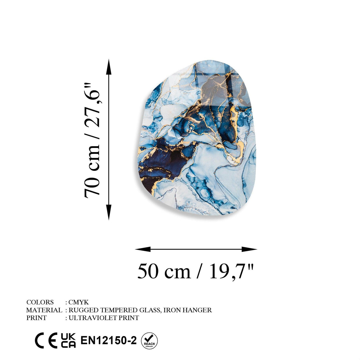 Pictură decorativă din sticlă temperată UV-1094, Multicolor, 50x70 cm