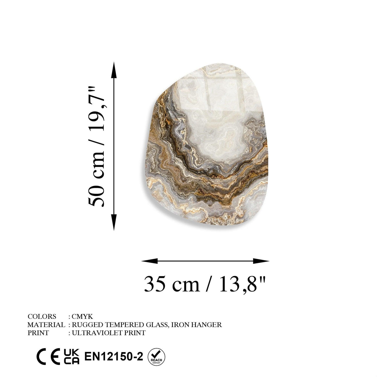 Pictură decorativă din sticlă temperată UV-1121, Multicolor, 35x50 cm