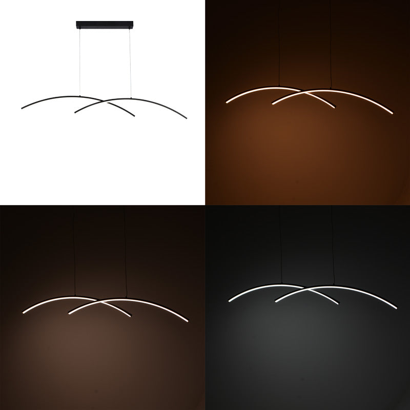 Plafoniera cu 2 lumini LED Frenzie, metal, Negru, 70x10 cm, imagine suplimentara