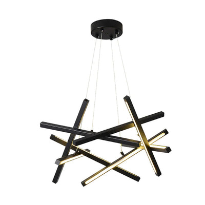 lustra Plafonieră LED cu funcție iluminare, Luminis, Metal, Negru, 85x85x40 cm
