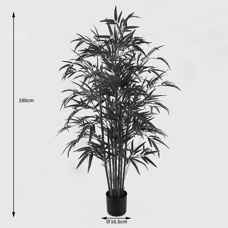 Plantă decorativă cu ghiveci Rhapis Palm, Plastic, Verde, 80x180 cm
