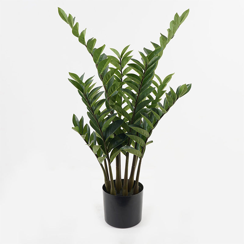 Plantă decorativă în ghiveci Zamia, sintetic, Verde, 52x88 cm