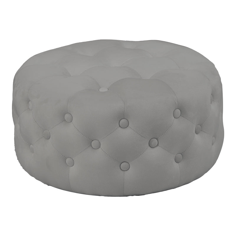 Puf taburet Ferdia catifea, gri, 59x59x28 cm