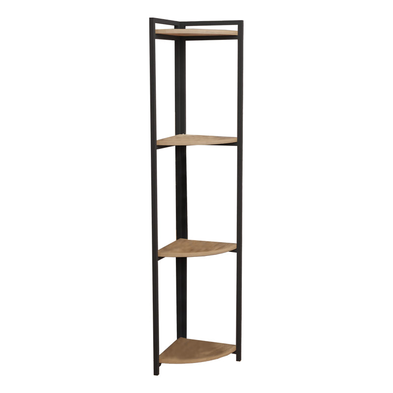 Raft colt podea Byrk stejar -negru metalic, 30x30x160 cm - Stejar